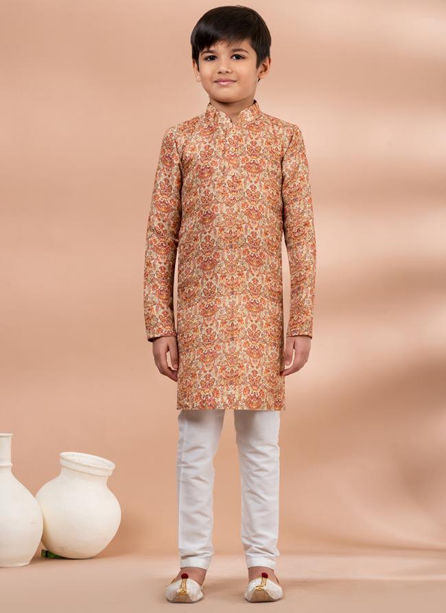 Cotton Multi Traditional Wear Digital Printed Kids Kurta Pajama